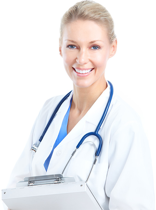 A Woman With Blond Hair Wearing a Stethoscope