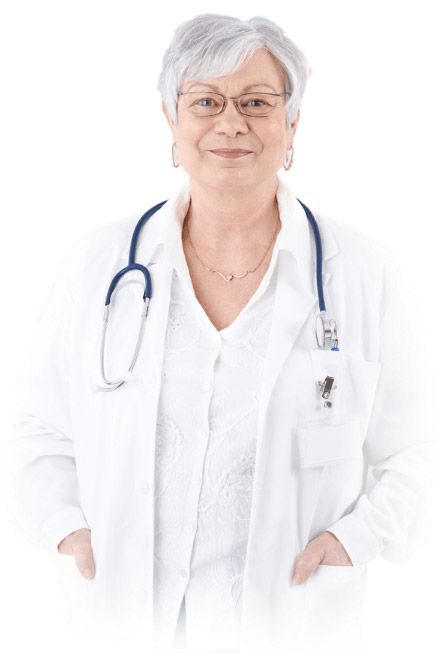 An Elderly Woman Doctor With White Hair